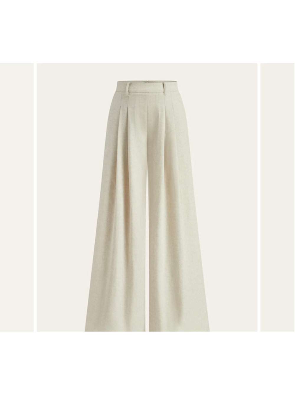 Commense Wide Leg Pleated Front Trouser Pants M Minimalist Old Money Office